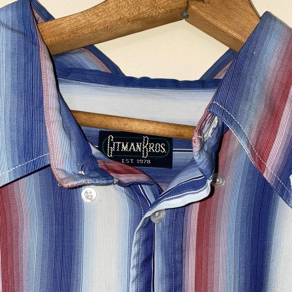 Gitman Bros mens button down shirt blue white red size XXL - Picture 3 of 3